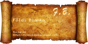 Földi Bianka névjegykártya