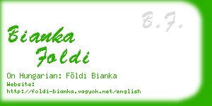 bianka foldi business card