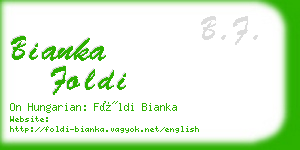 bianka foldi business card